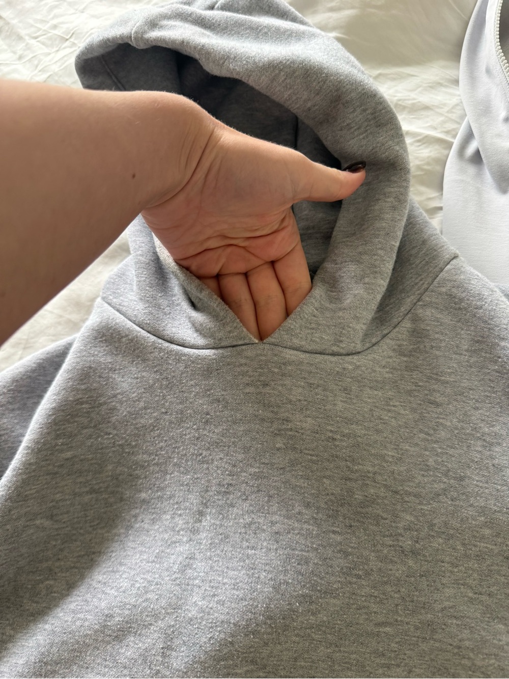 SKIMS Gray Pullover Hoodie - Classic Casual Sweatshirt - Picture 4 of 5